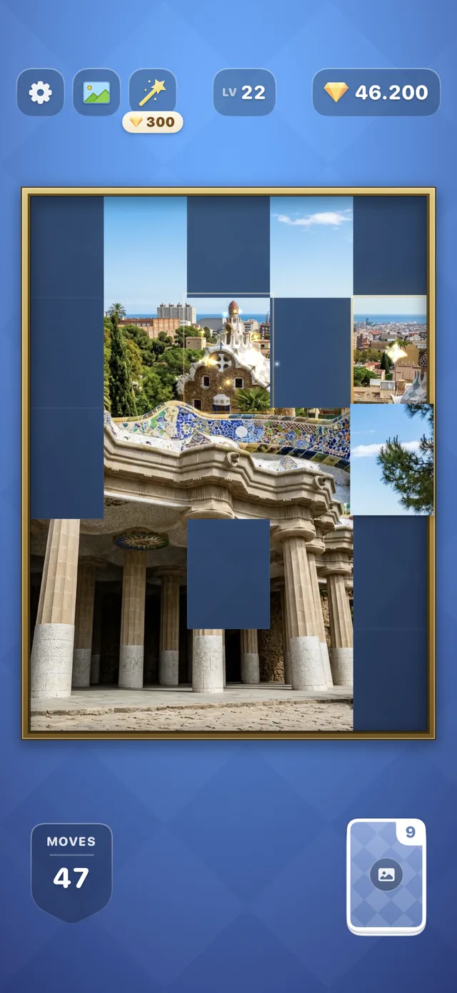 Solimage gameplay — Park Güell puzzle