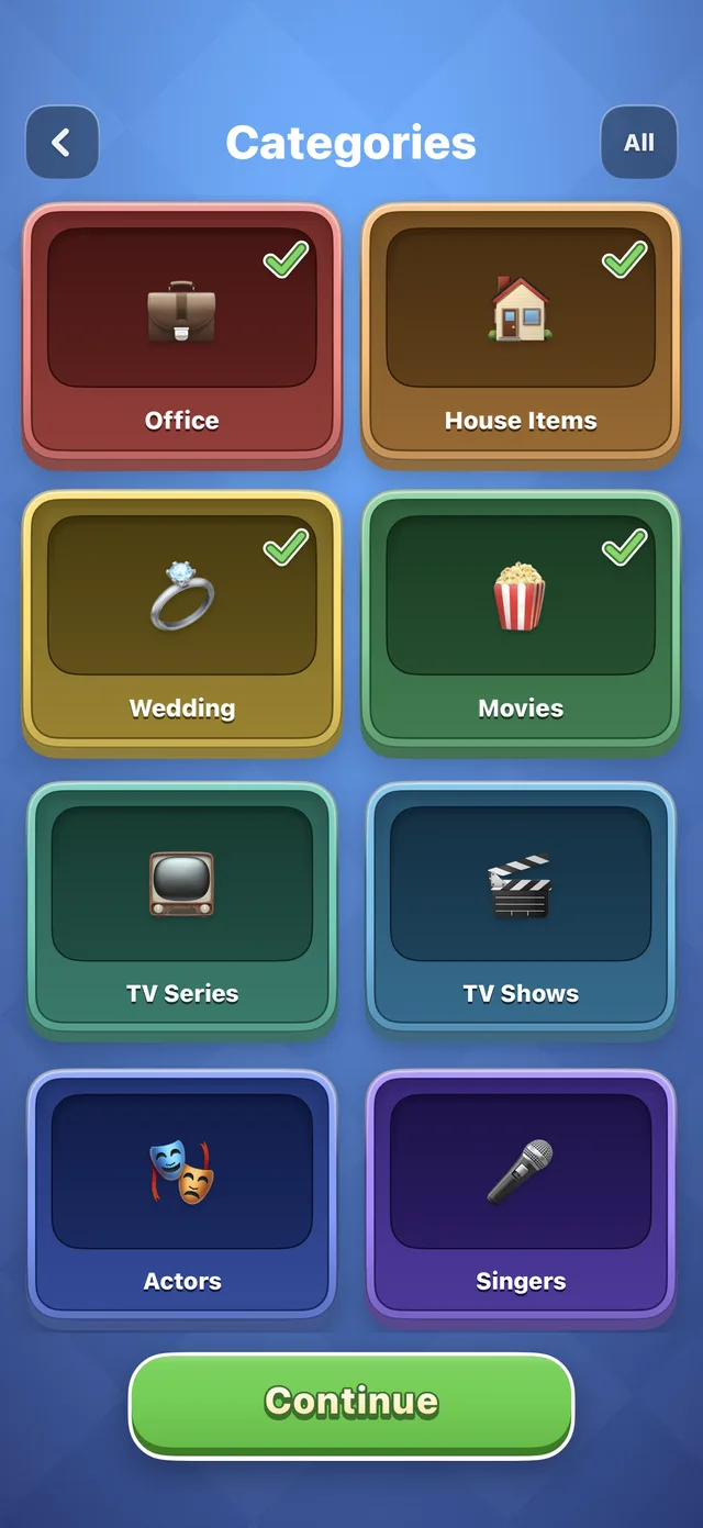 Guess Words: UpDown categories